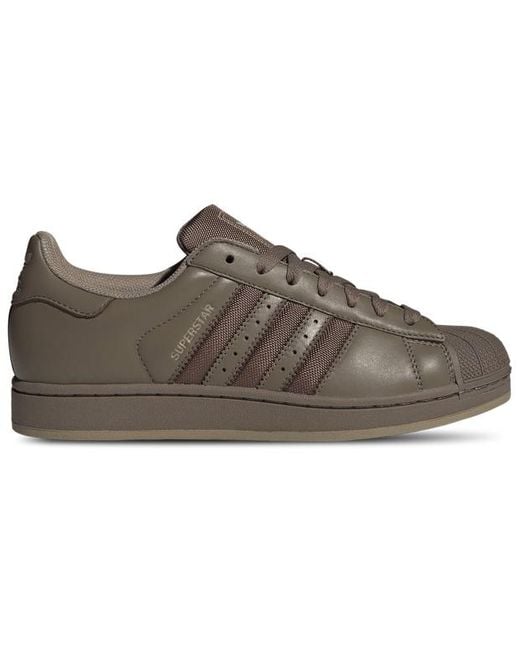 Adidas Brown Superstar Sneakers for men