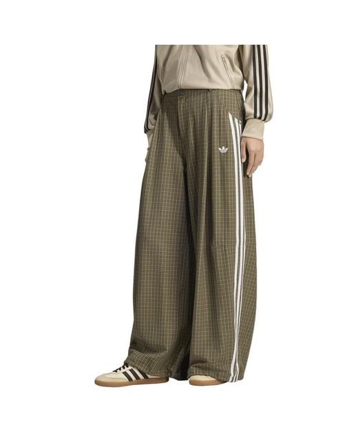 Adidas Green Checks Loose Pants