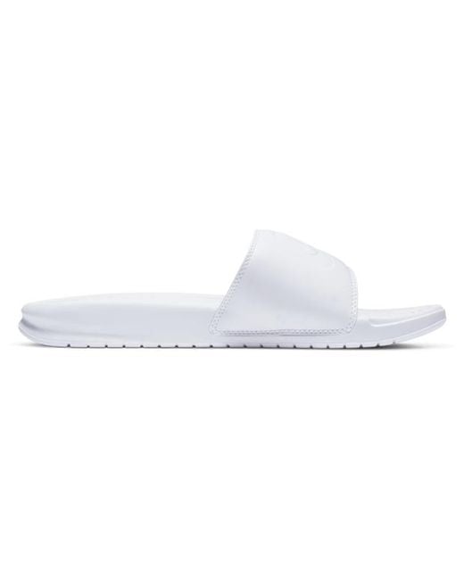 Nike White Benassi Flip-Flops And Sandals