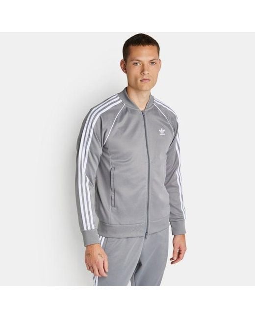 Adidas Gray Superstar Track Tops for men