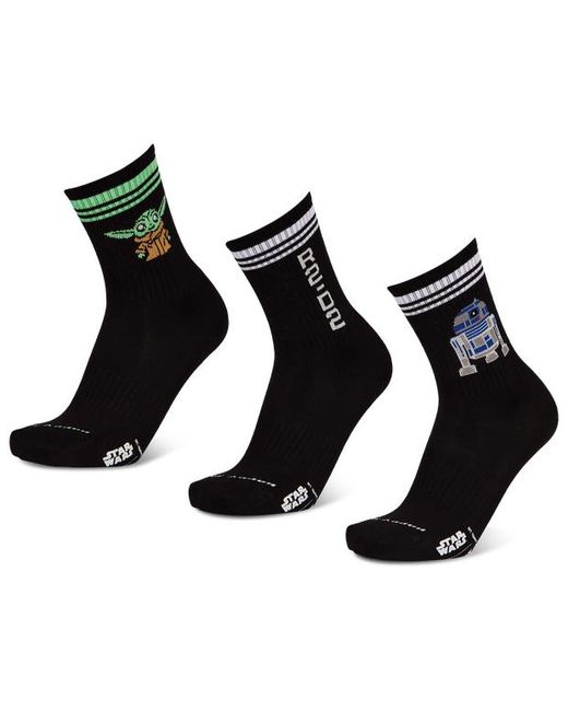 Happy Socks Black Crew 3 Pack Socks