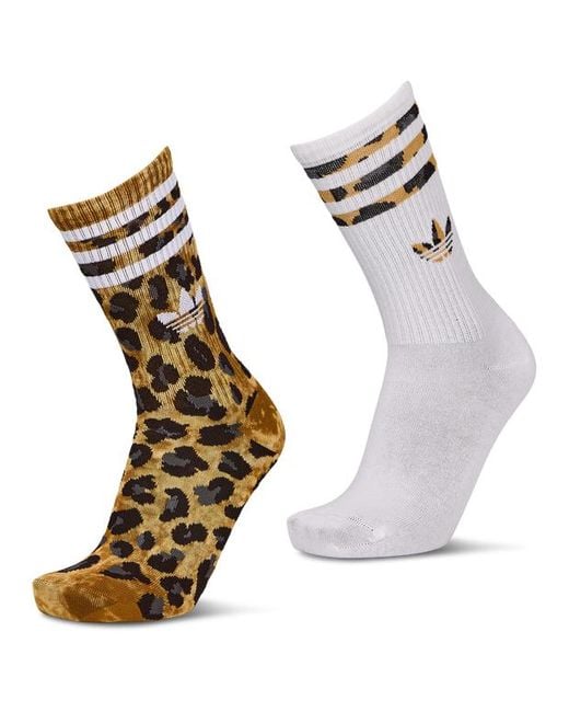 Adidas Brown Crew 2 Pack Socks
