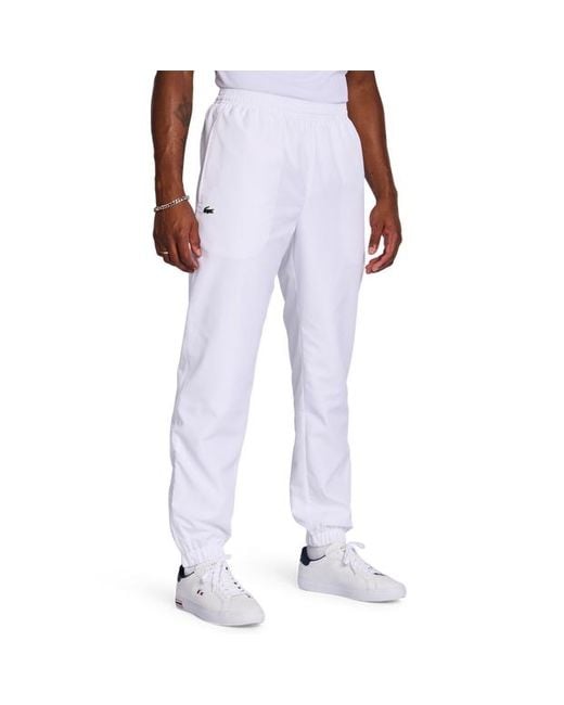 Lacoste White Diamond Weave Pants for men