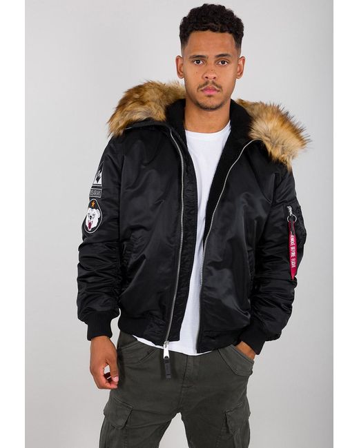 Alpha Industries Ma-1 Hooded Arctic Jacket in Black for Men | Lyst