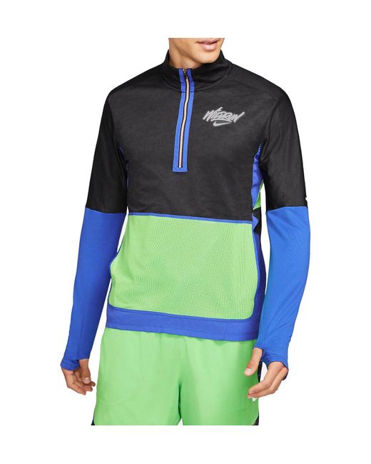 Nike Dri-fit Element Wild Run 1/2-zip Graphic Running Top in Blue for Men |  Lyst