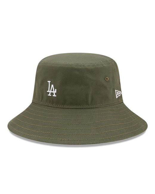 KTZ La Dodgers Team Arch Khaki Tapered Bucket Hat in Green for Men
