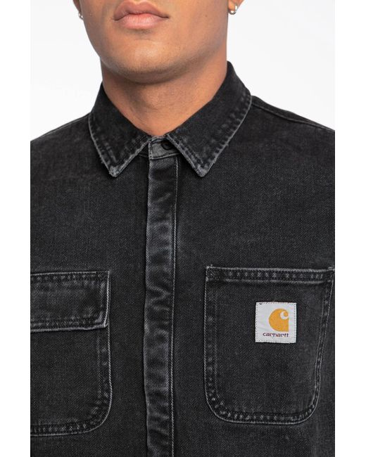 Carhartt WIP Salinac Washed Ls Lifestyle Shirt in Black for Men | Lyst