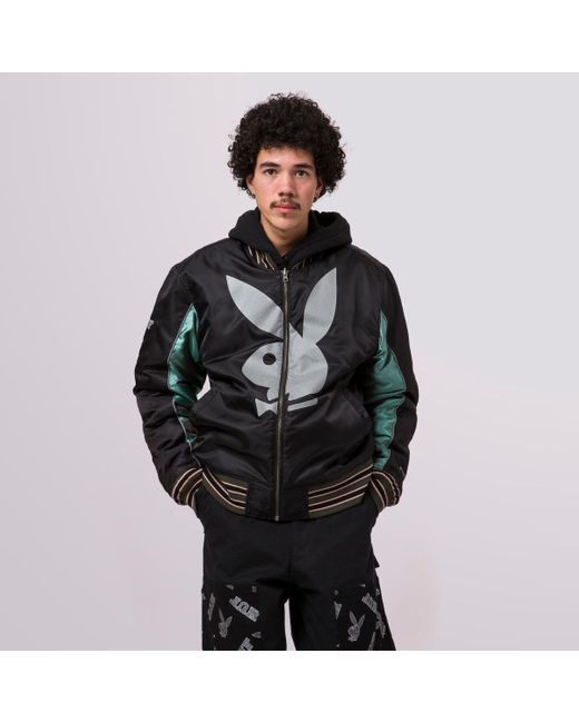 Huf X Playboy Reversible Bomber Jacket in Black for Men Lyst UK