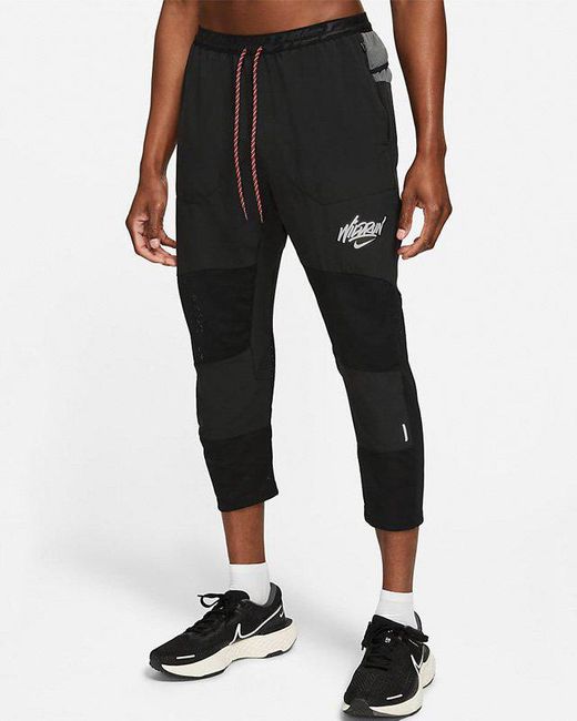 Nike Phenom Elite Wild Run 7/8 Woven Running Pants in Black for Men | Lyst