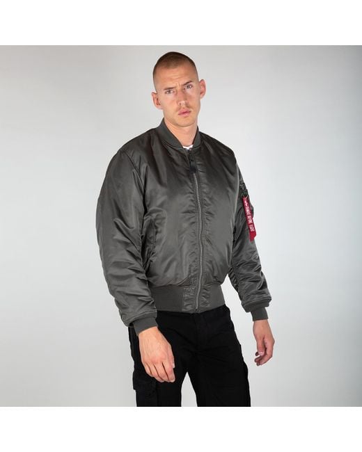 Alpha Industries Ma-1 Reversible Jacket in Gray for Men | Lyst