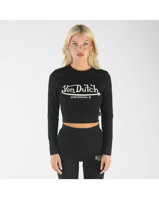 Von Dutch Originals Blair Ls Lifestyle T-shirt in Black | Lyst