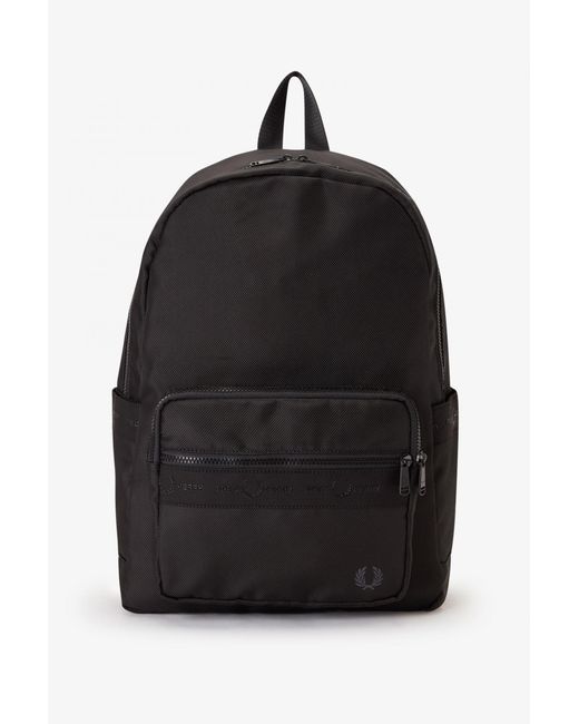 Fred Perry Tonal Tape Tricot Backpack in Black for Men | Lyst