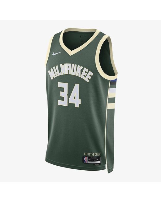 Nike Dri-fit Nba Milwaukee Bucks Icon Edition Swingman Basketball Tank Top  in Green for Men | Lyst