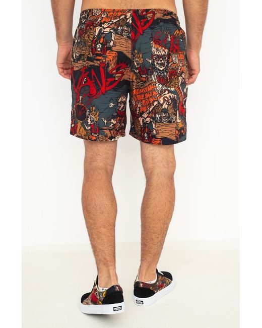 Vans Men's Off The Wall Gallery Dwiky KA Shorts - Red - Casual Shorts