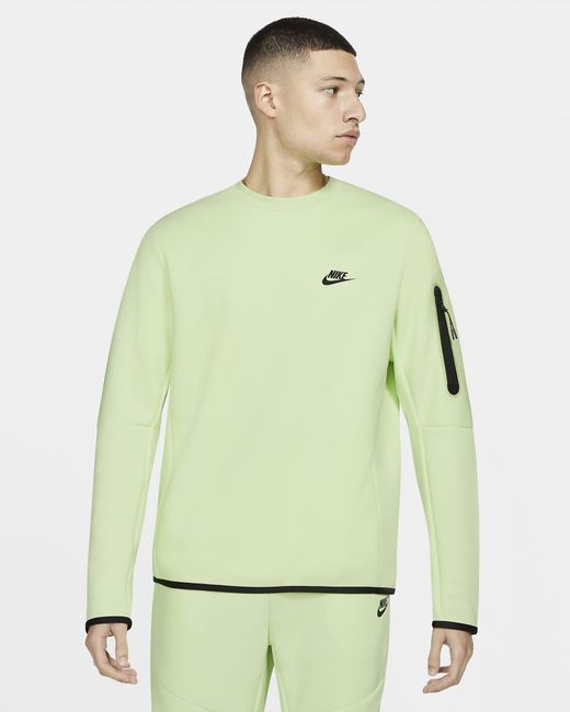 Nike Sportswear Tech Fleece Lifestyle Crewneck in Green for Men - Lyst