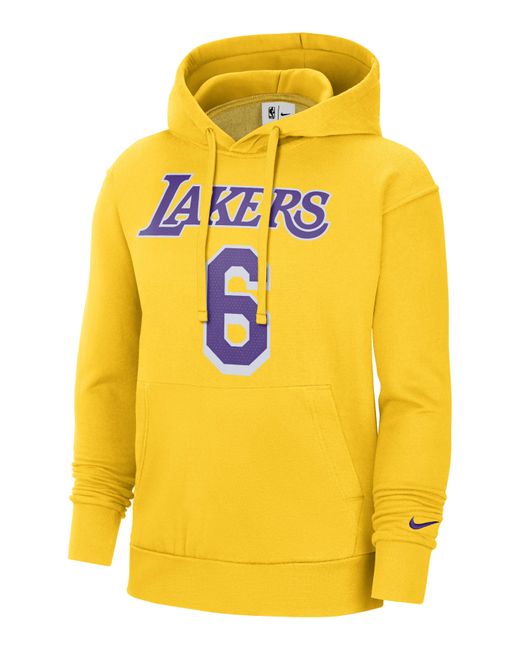 Nike Nba Los Angeles Lakers Essential Fleece Pullover Hoodie in Yellow for  Men | Lyst