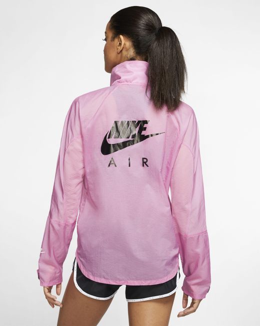 Nike Air Full-zip Running Jacket in Pink - Lyst