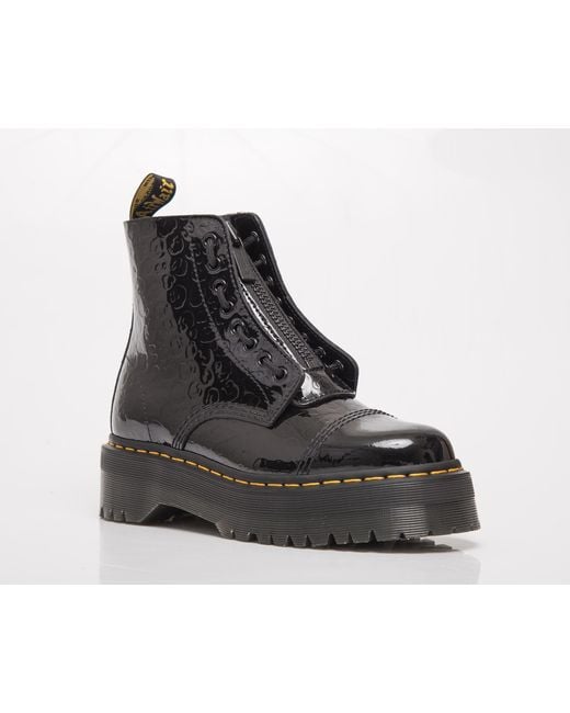 dr martens sinclair black patent lamper leopard emboss