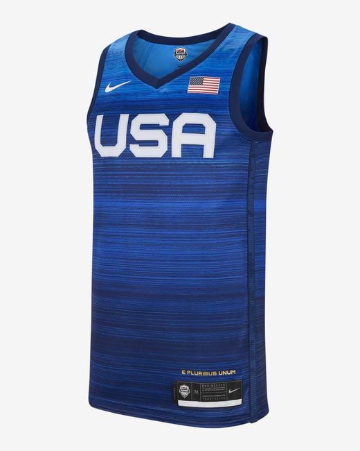 Nike Usa Road Limited Basketball Tank Top in Blue for Men | Lyst