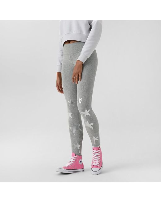 Converse Star Print Leggings in Gray | Lyst