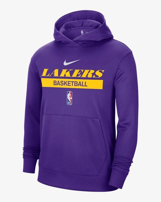 Nike Dri-fit Nba Los Angeles Lakers Spotlight Pullover Hoodie in Purple for  Men | Lyst