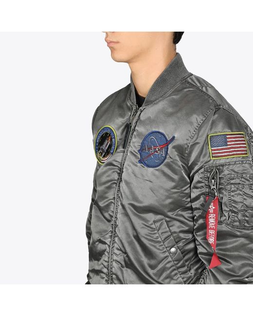 Alpha Industries Ma-1 Vf Nasa Jacket in Gray for Men | Lyst