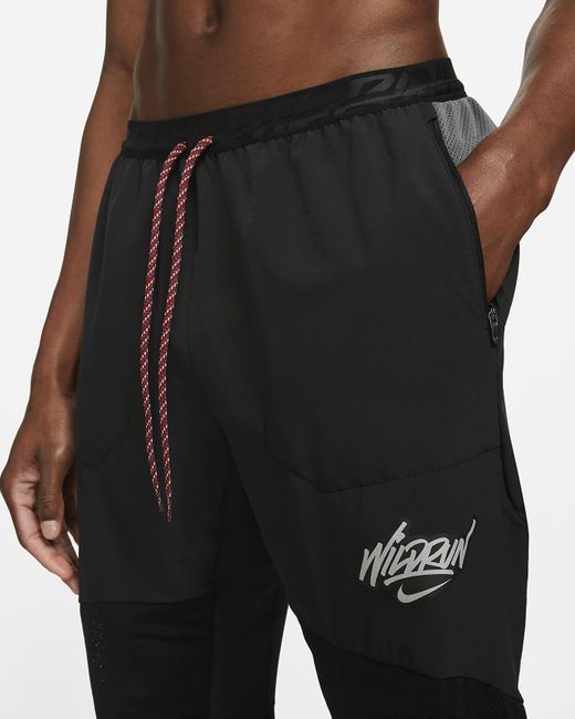 Nike Phenom Elite Wild Run 7/8 Woven Running Pants in Black for Men | Lyst