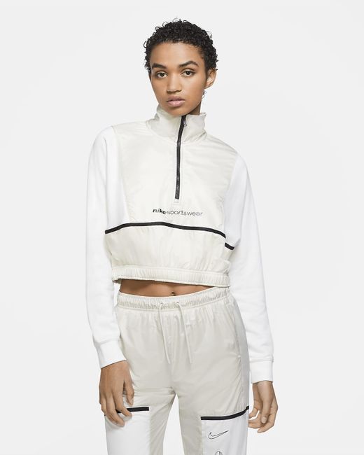 Nike Sportswear 1/4-zip Top in White | Lyst