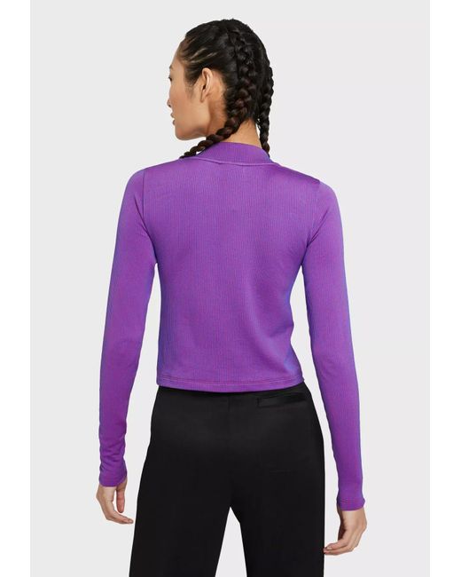 Nike Women's Air Mock Long-Sleeve Top - Purple - Long Sleeved Tops