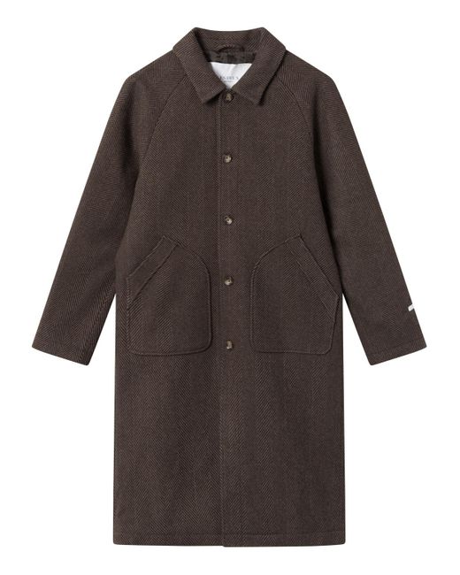 Les Deux Michael Herringbone Wool Coat in Brown for Men | Lyst