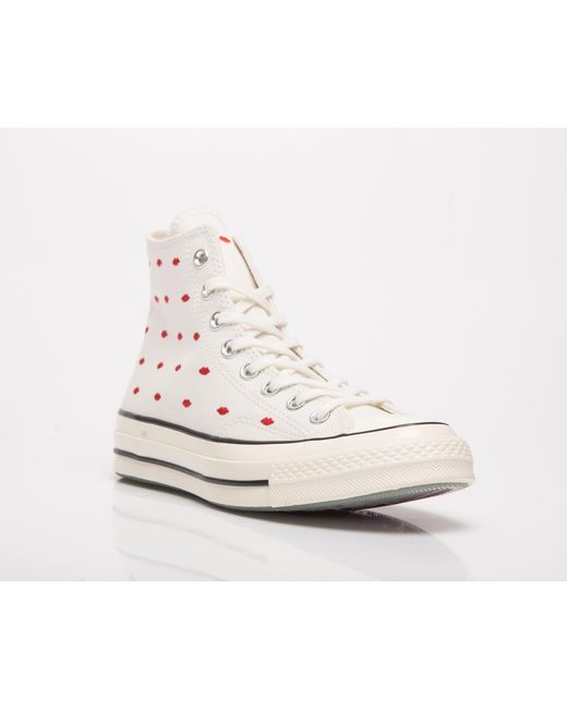 Converse Chuck Taylor All Star 70 High Embroidered Lips in White for Men Mens Shoes Trainers High-top trainers 