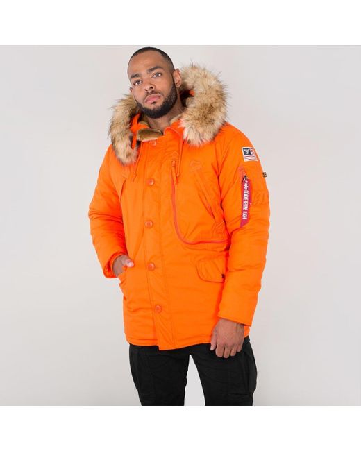 Alpha Industries Polar Jacket in Orange for Men | Lyst