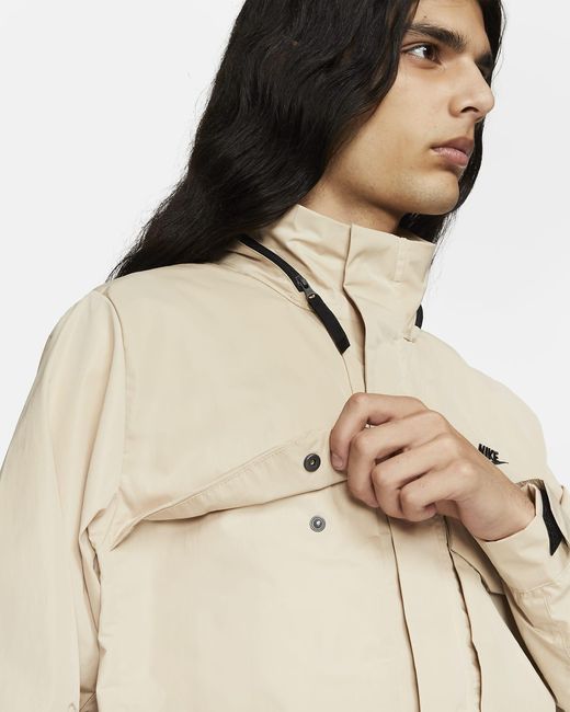Nike Sportswear Premium Essentials Unlined Hooded M65 Jacket in Natural ...