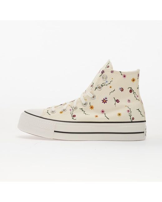 Converse Sneakers Chuck Taylor All Star Lift Platform Embroidered Blooms Hi Egret/ Vintage/ Eur in het White