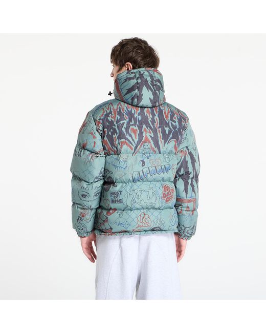 RIPNDIP Blue Jacket Marker Puffer Jacket/ Charcoal for men