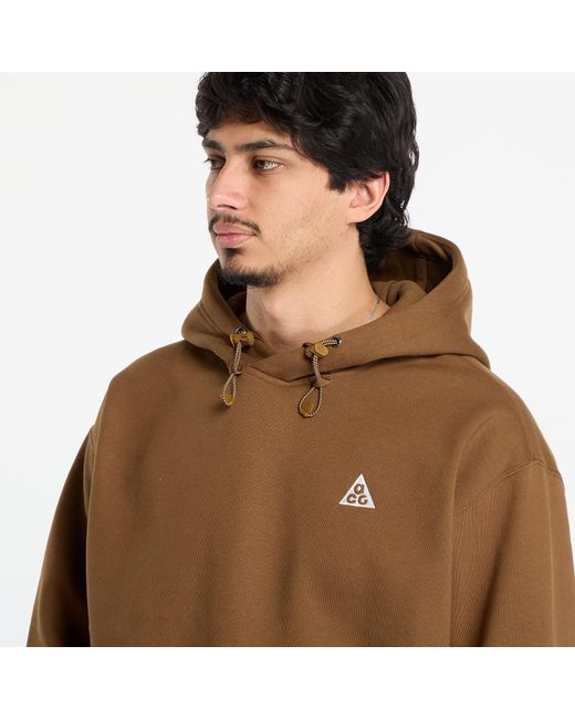 Felpa Acg "Tuff Fleece" Pullover Hoodie Mosswood/ Lt Khaki/ Summit di Nike in Brown da Uomo