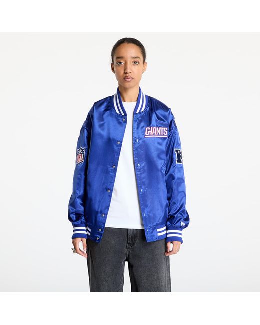 KTZ Blue Bomber New York Giants Nfl Satin Bomber Jacket Calming