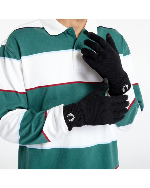 Fred Perry Green Classic Merino Wool Gloves/ Snow