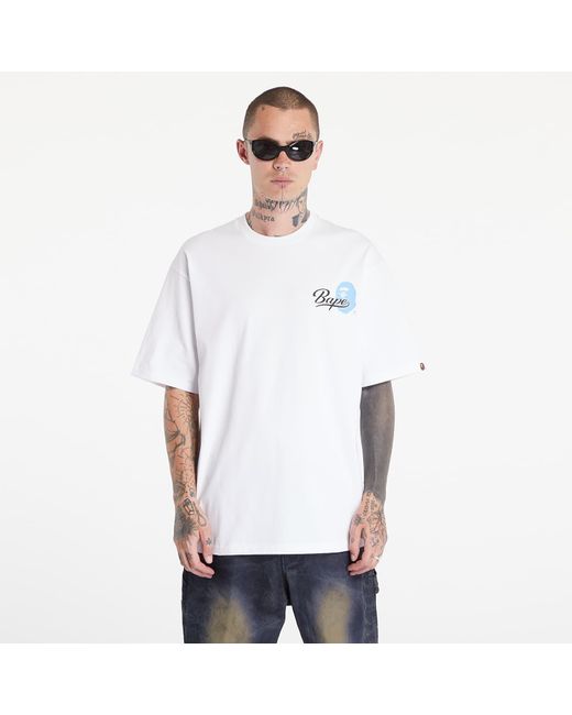 T-shirt cursive college logo relaxed fit short sleeve tee xxl A Bathing Ape pour homme en coloris White