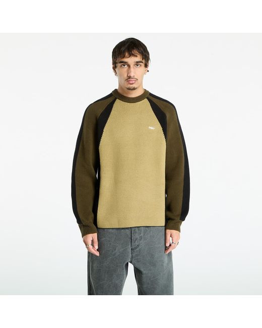 Obey Green Sweatshirt Obey Raglan Crew Neck Sweater for men