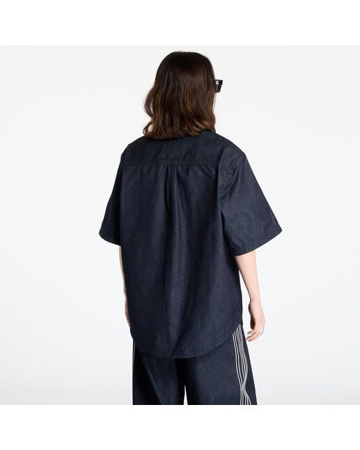 Adidas Originals Blue Shirt Adidas Denim Short Sleeve Shirt/ Denim