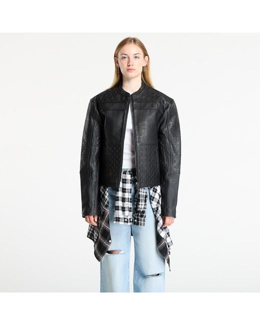 Daily Paper Black Jacket Structured Leather Jacket for men