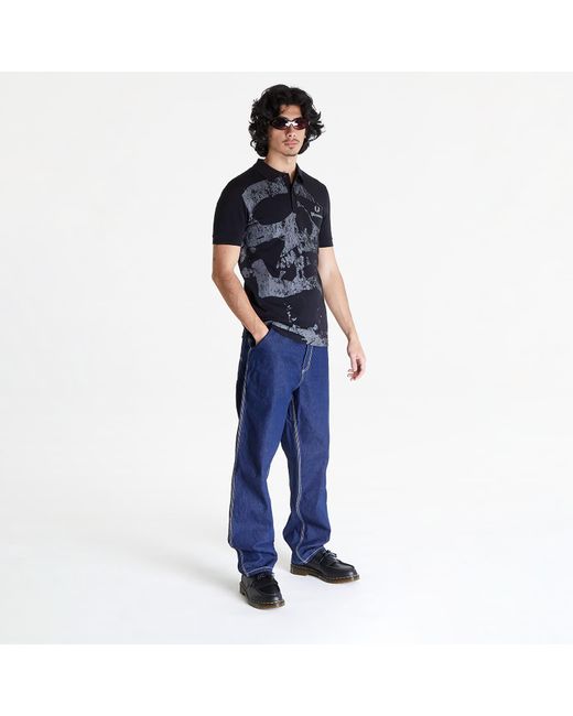 Fred Perry Blue X Pleasures Skull Shirt for men