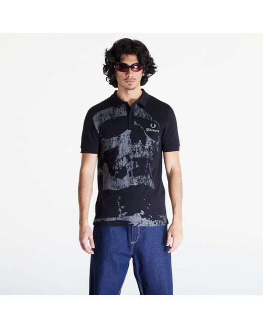 Fred Perry Blue X Pleasures Skull Shirt for men