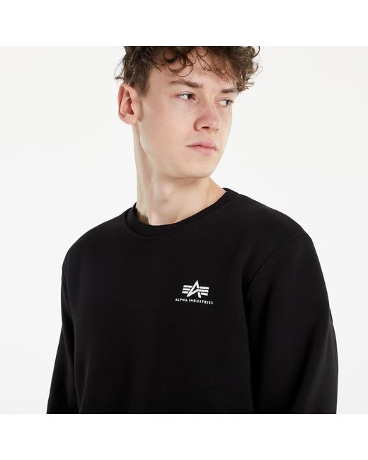 Alpha Industries Black Sweatshirt Basic Sweater Small Logo for men