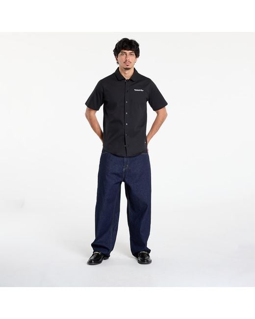 Mitchell & Ness Black Shirt Branded M&N Ss Button Up for men