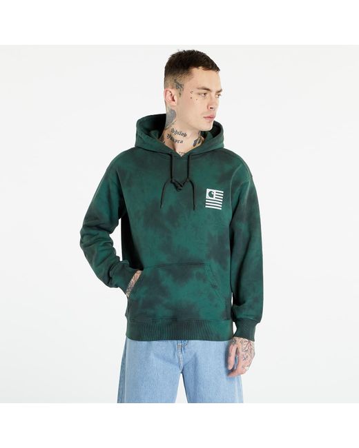Carhartt Sweatshirt chromo sweat hoodie treehouse chromo/ white xs in Green für Herren