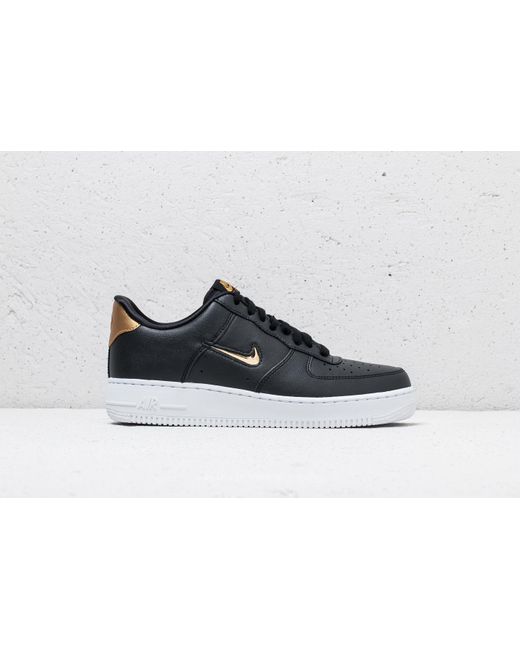 Nike Air Force 1 '07 Lv8 Leather Black/ Metallic Gold-white for Men | Lyst