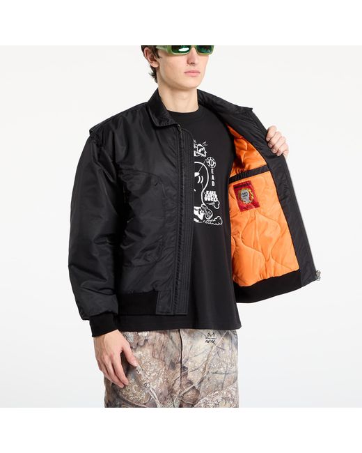 Brain Dead Black Jacket Embroidered 3D Flight Jacket for men