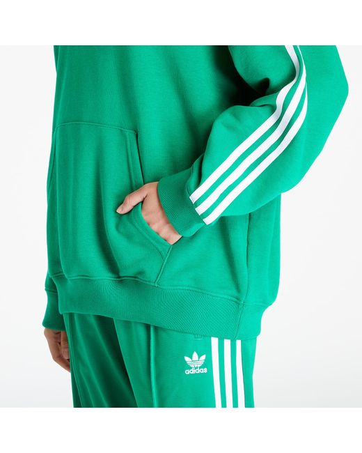 Adidas Originals Green 3-Stripes Oversized Hoodie